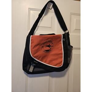 Atchison Orange and Black Messenger Bag with Horse Logo